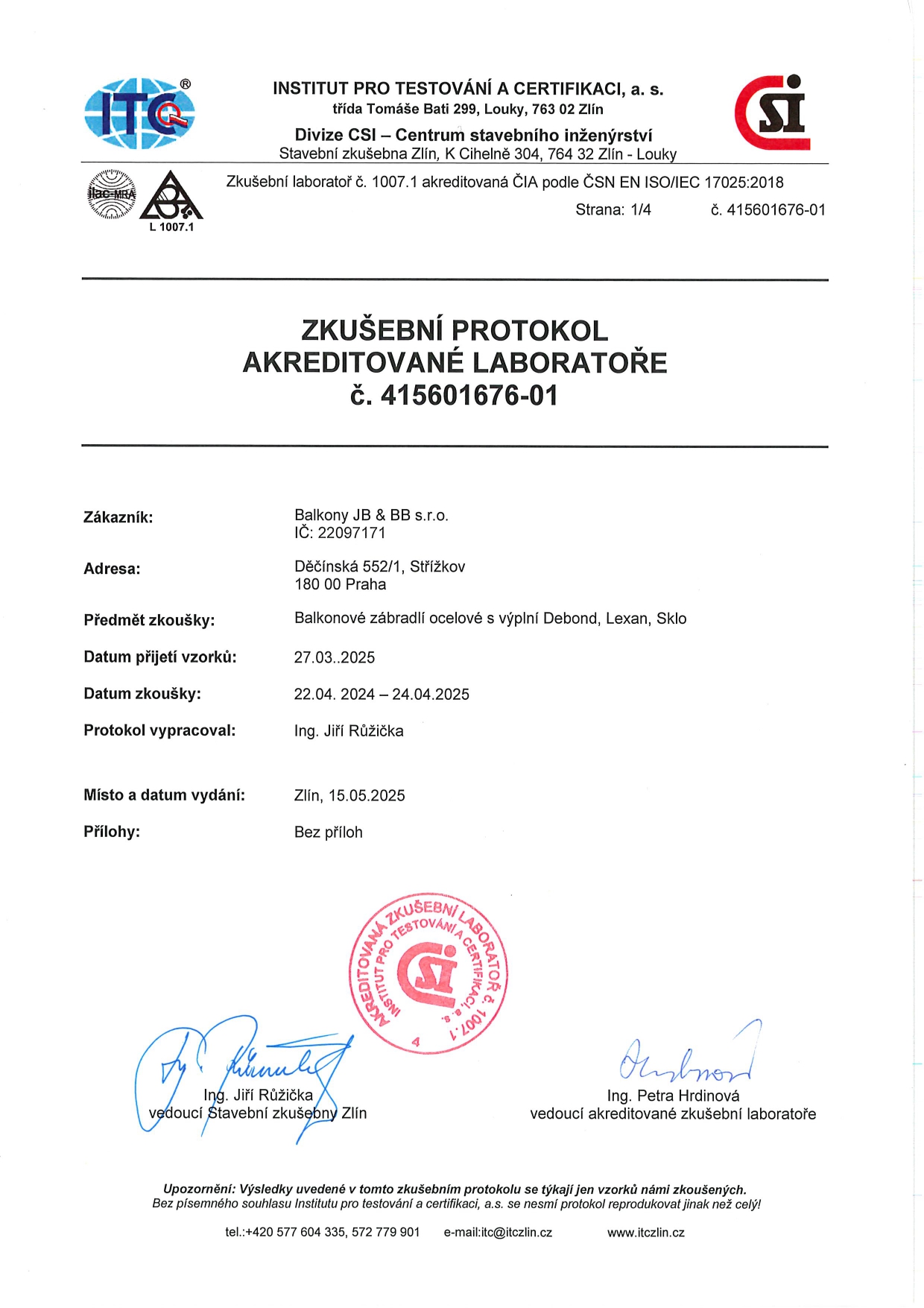 Náhled certifikátu CQS